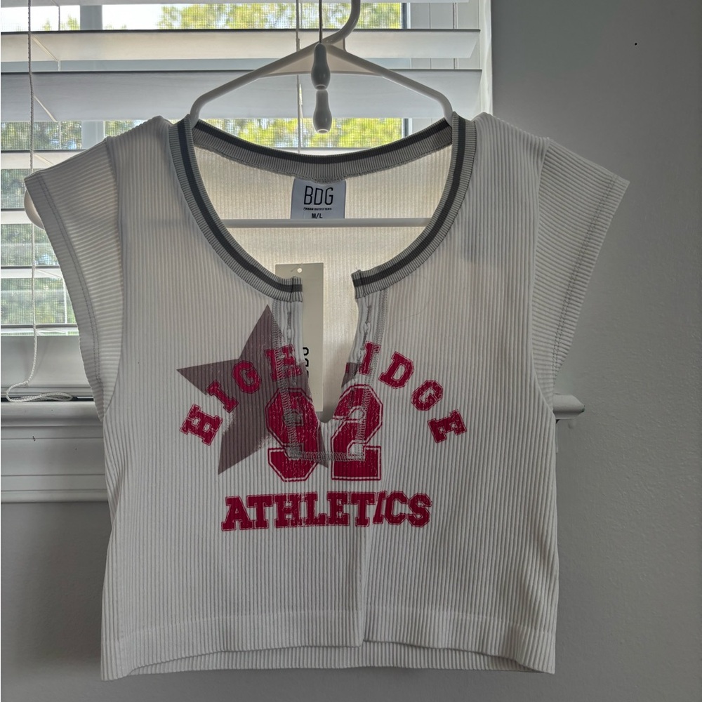 BDG / urban outfitters White and Red Kids Athletic Tee